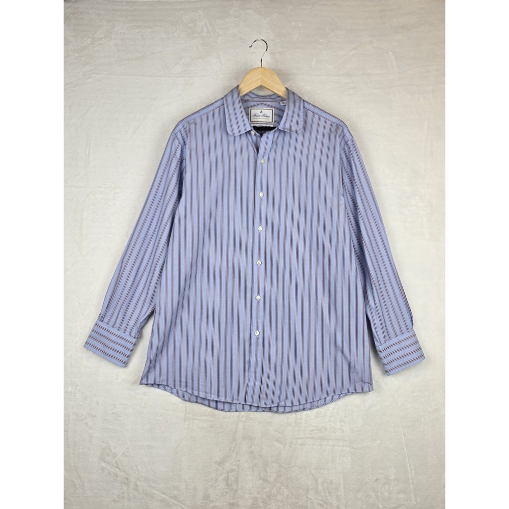 Brooks Brothers Luxury Shirt Collection Thomas Mason Mens 16 32 Blue Red Striped